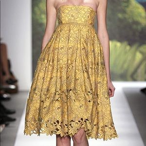 COPY - COPY - Tibi floral eyelet strapless dress yellow